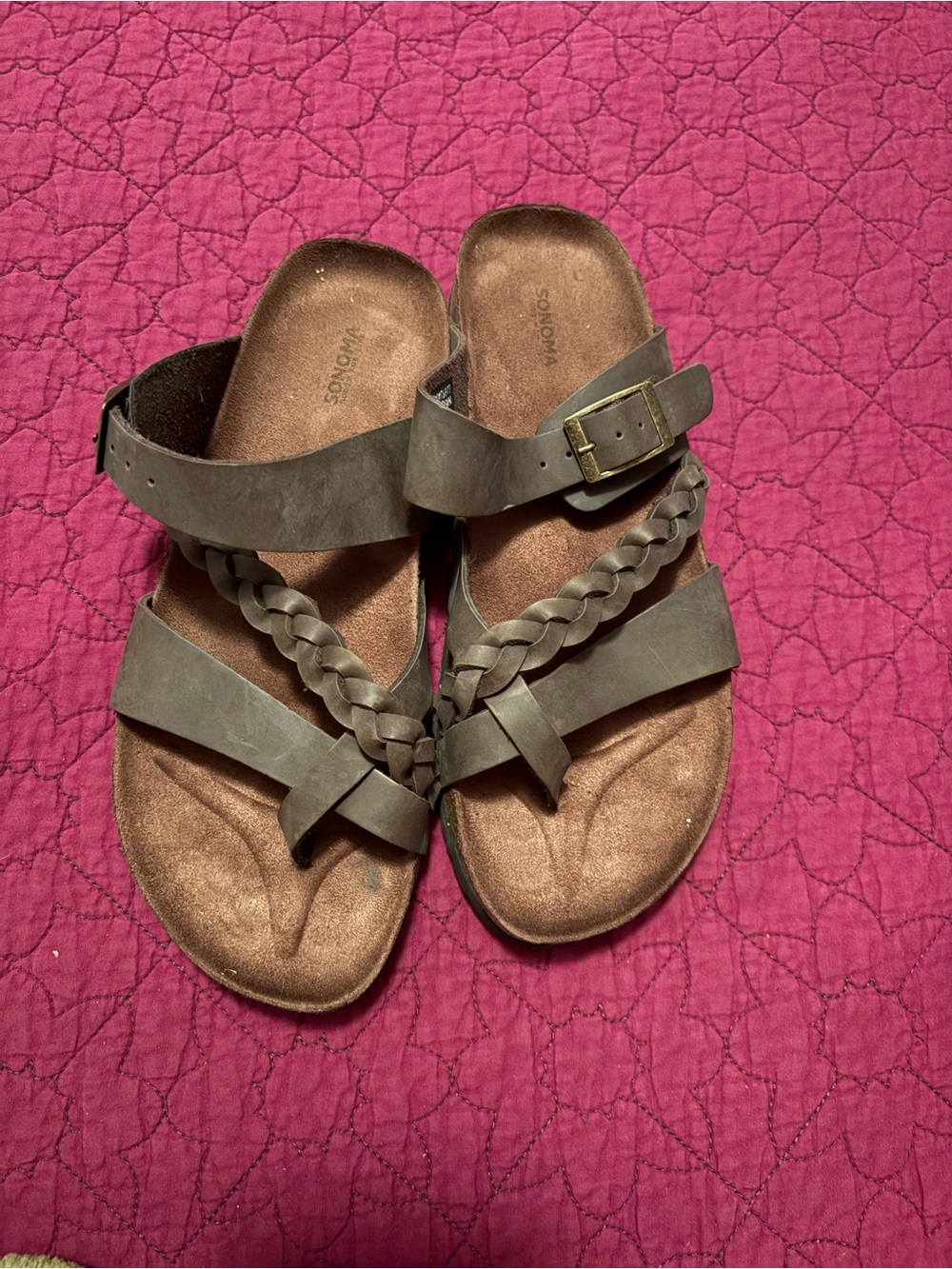 Kohl's Women's Braided Buckle Strap Sandals - Brown
